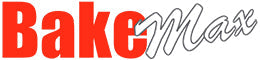 BakeMax logo with a variety of food service equipment including mixers and ranges.