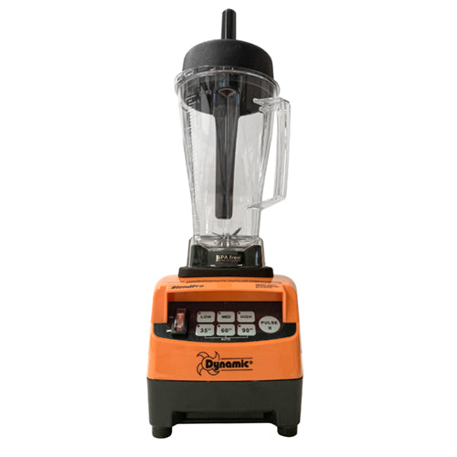 A powerful beverage blender with sharp blades, designed for mixing smoothies, soups, and sauces.