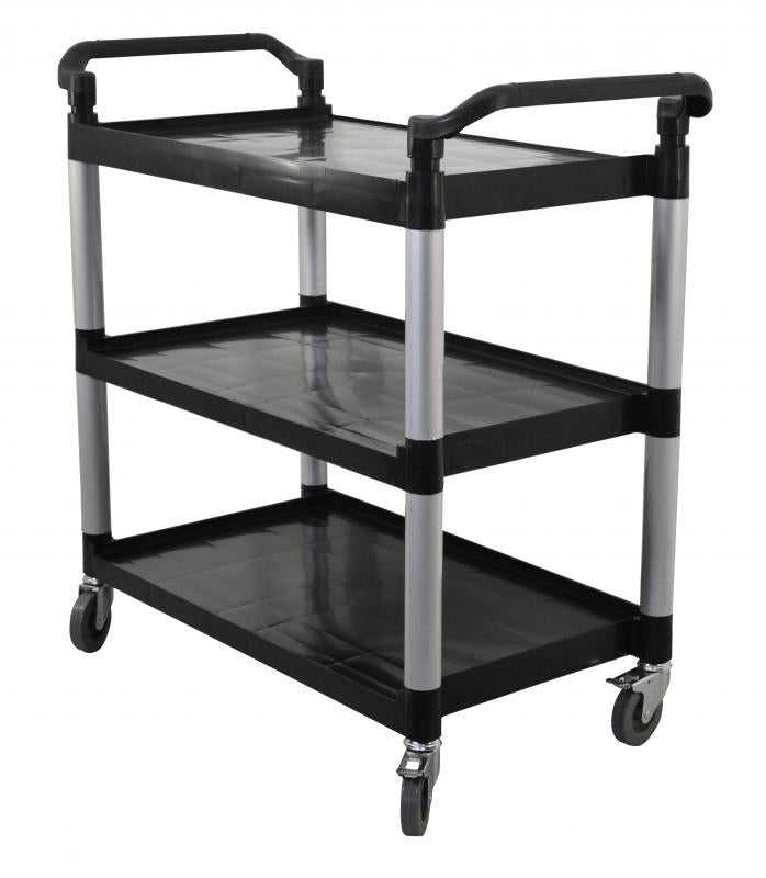Omcan Black Plastic Bussing Cart with 19.5″ x 31″ tray size