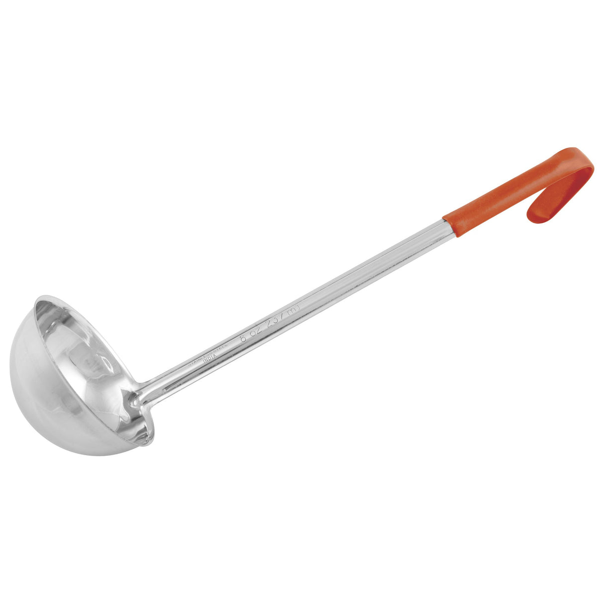 Winco LDCN-8 - Winco Prime One-piece S/S 8oz Ladle, Orange, NSF