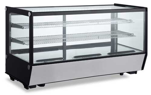 Omcan 60″ Square Glass Countertop Refrigerated Showcase 252 Liter (8.89 cu.ft.)