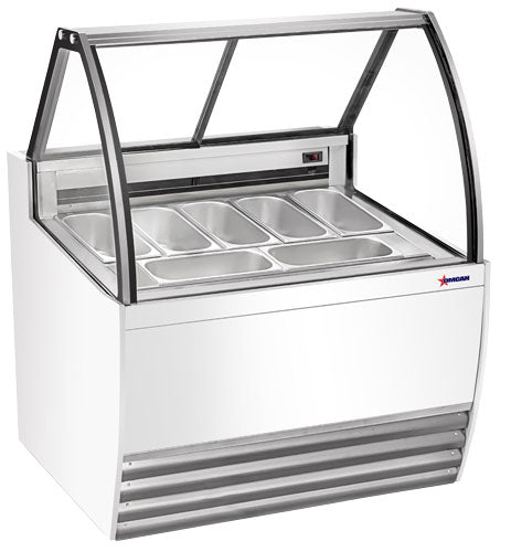 Omcan 41″ Gelato Display Showcase (White Exterior) with 7 Pans