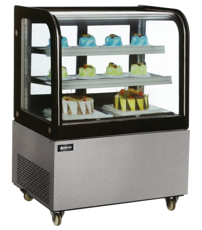 Omcan 36″ Curved Edge Refrigerated Floor Display Case with 9.5 cu.ft./270 L capacity
