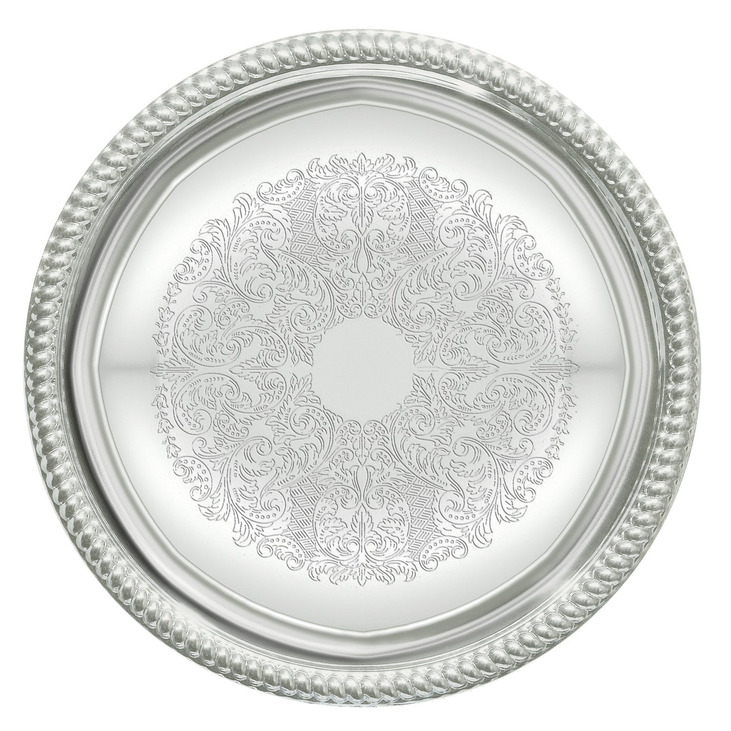 Winco CMT-14 - Chrome-Plated Serving Tray - Round, 14"