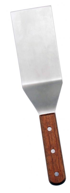 Omcan Kitchen Steak/Burger Turner with 5 1/8″ x 2 5/6″ and Wooden Handle