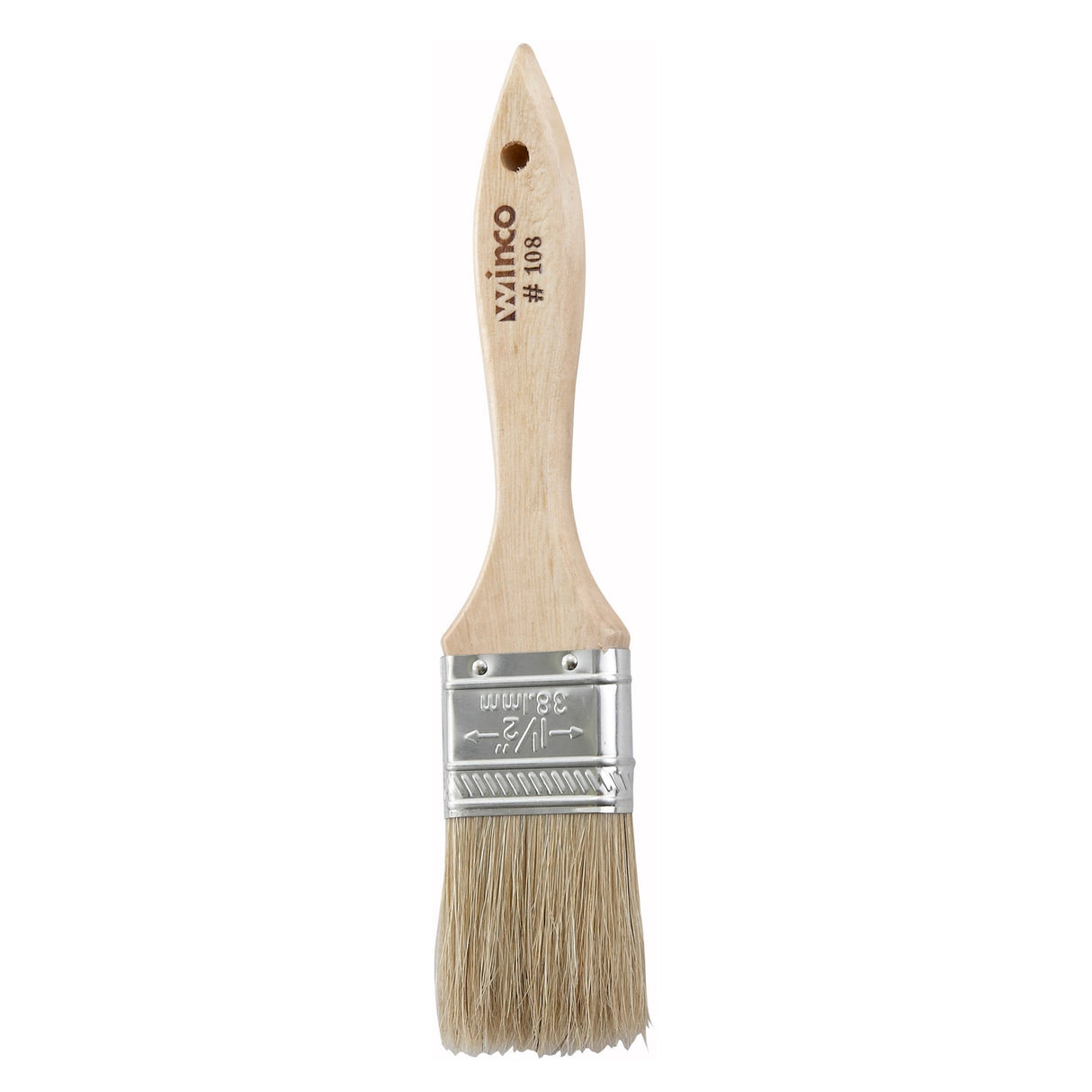 Winco WBR-15 - Pastry/Basting Brush with Metal Ferrule - 1-1/2" Flat