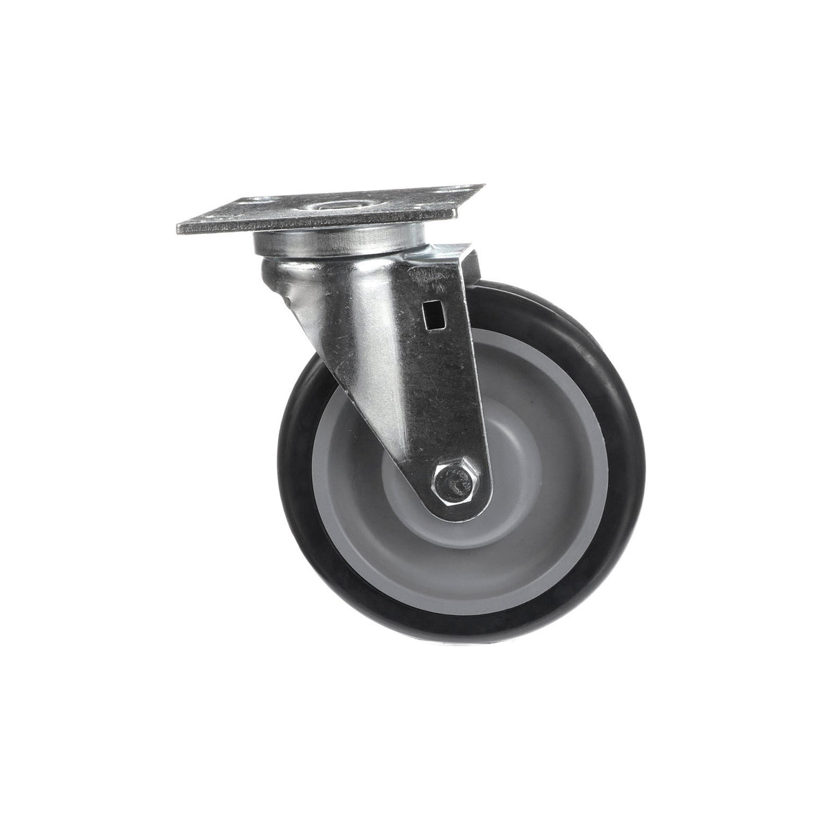 Compenent Hardware 3-1/2” x 3-1/2” Universal Mounting Plate Caster, 5" Blue Polyurethane Wheel without Brake - CMP4-5PPB