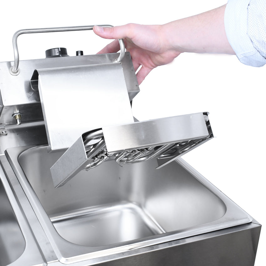 Omcan 6 Qt (7 Liters) Double Countertop Electric Fryer – 220V, 1Ph, 2500W (x2)