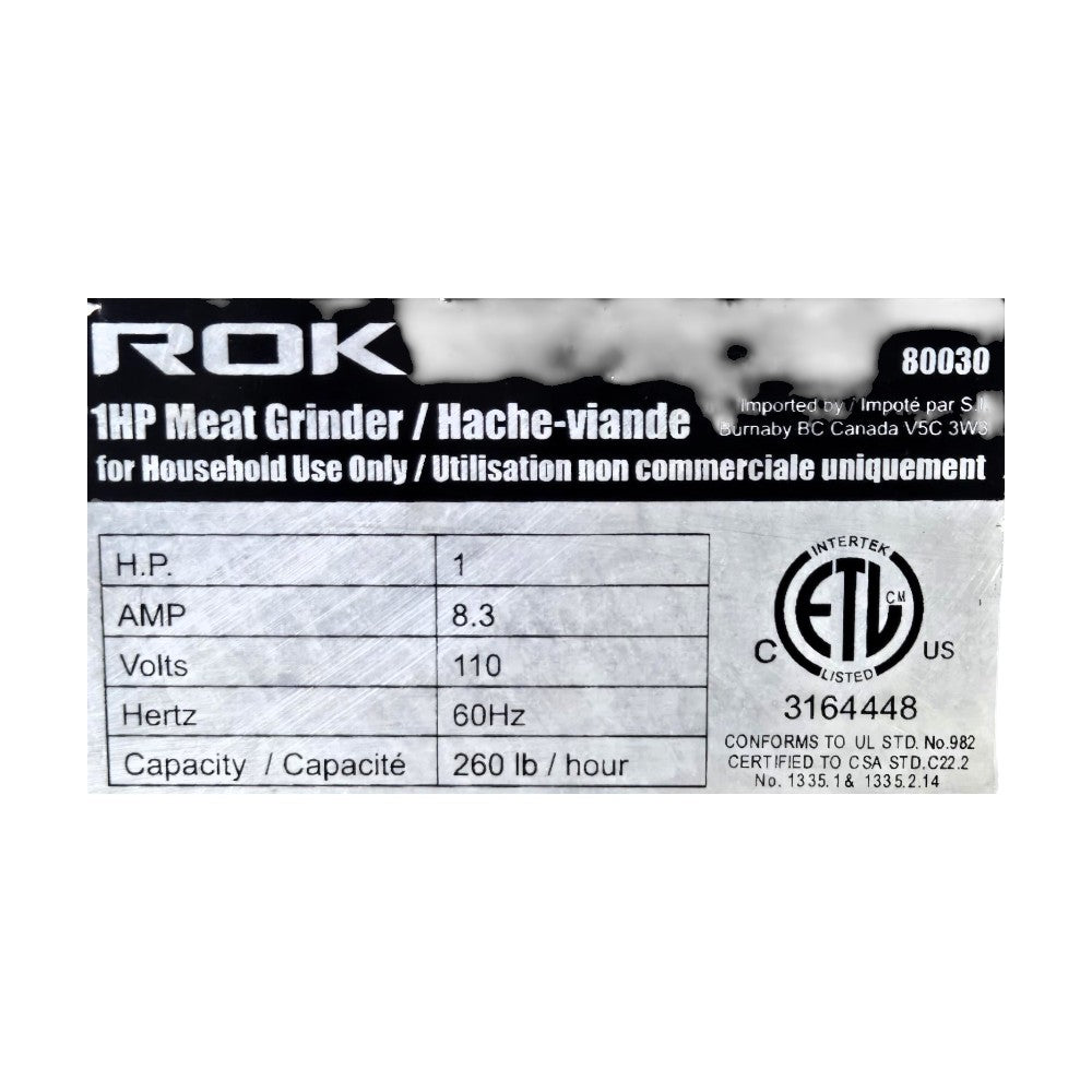 Rok 80030 Meat Grinder