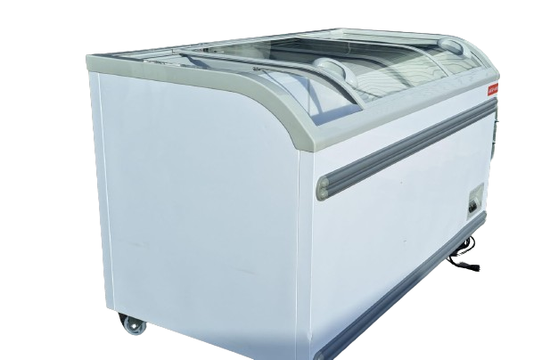 New Air NIF-56-CG 56in Curved Glass Island Freezer