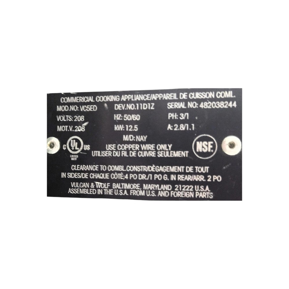 Vulcan VC5ED Convection Oven