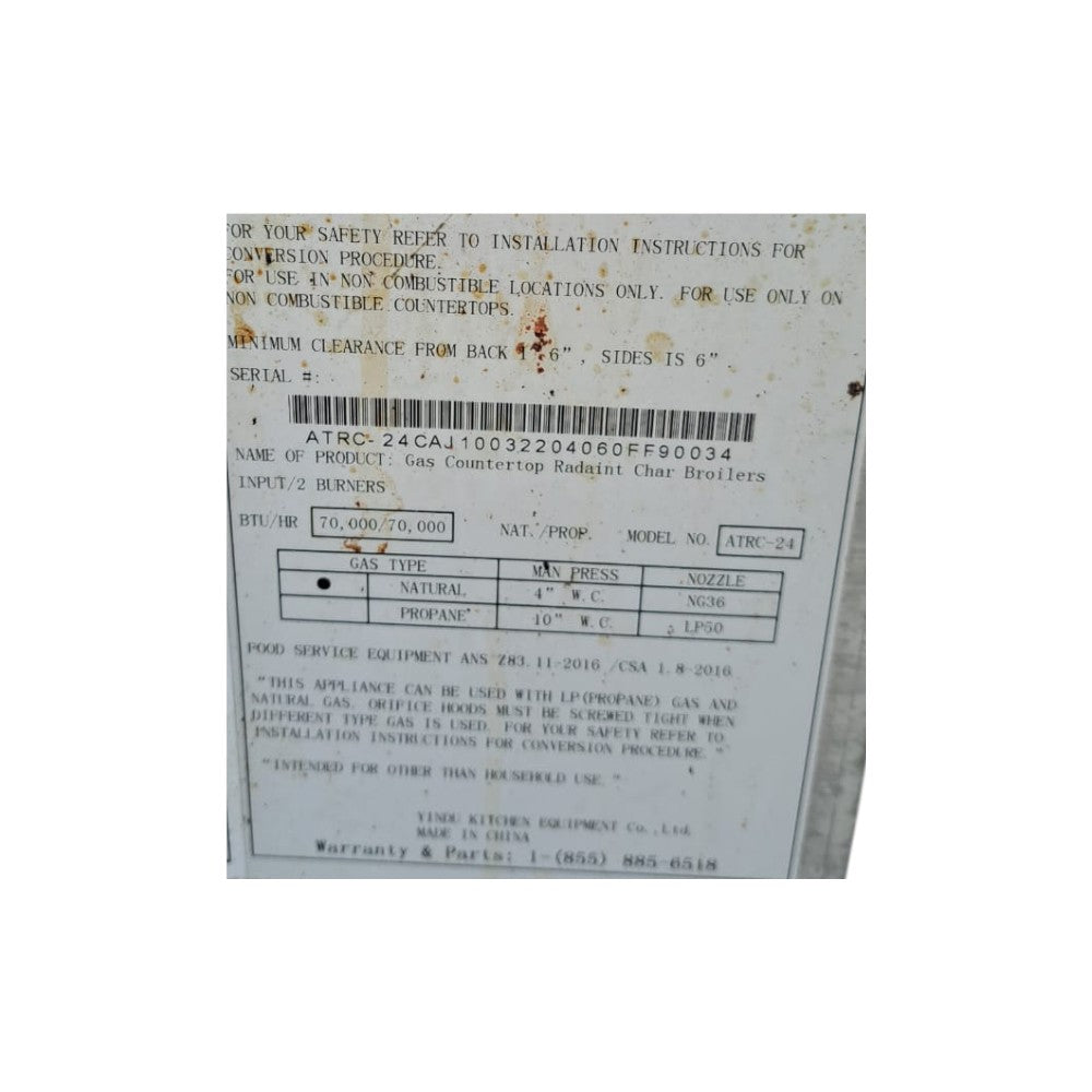 Atosa ATCB-24 Nat/Propane Char Rock Charbroiler - 24 inch