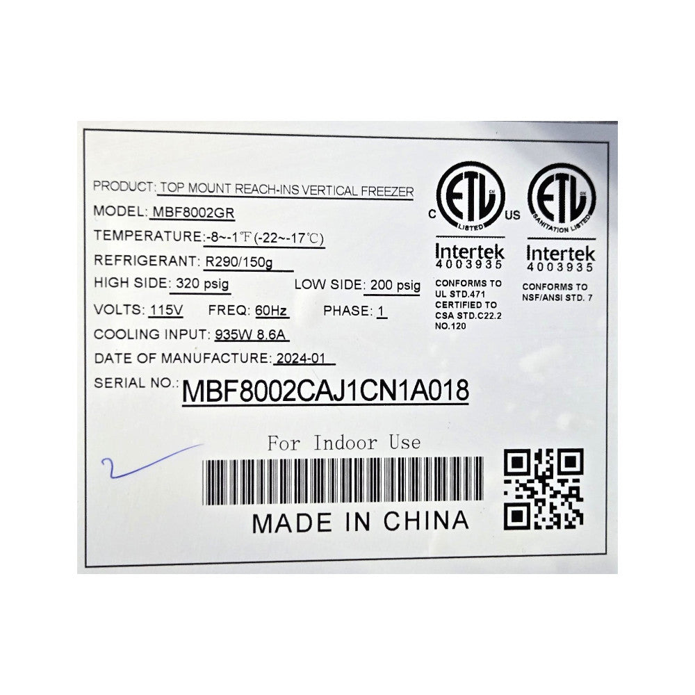 Atosa MBF8002GR Freezer - 2 Door