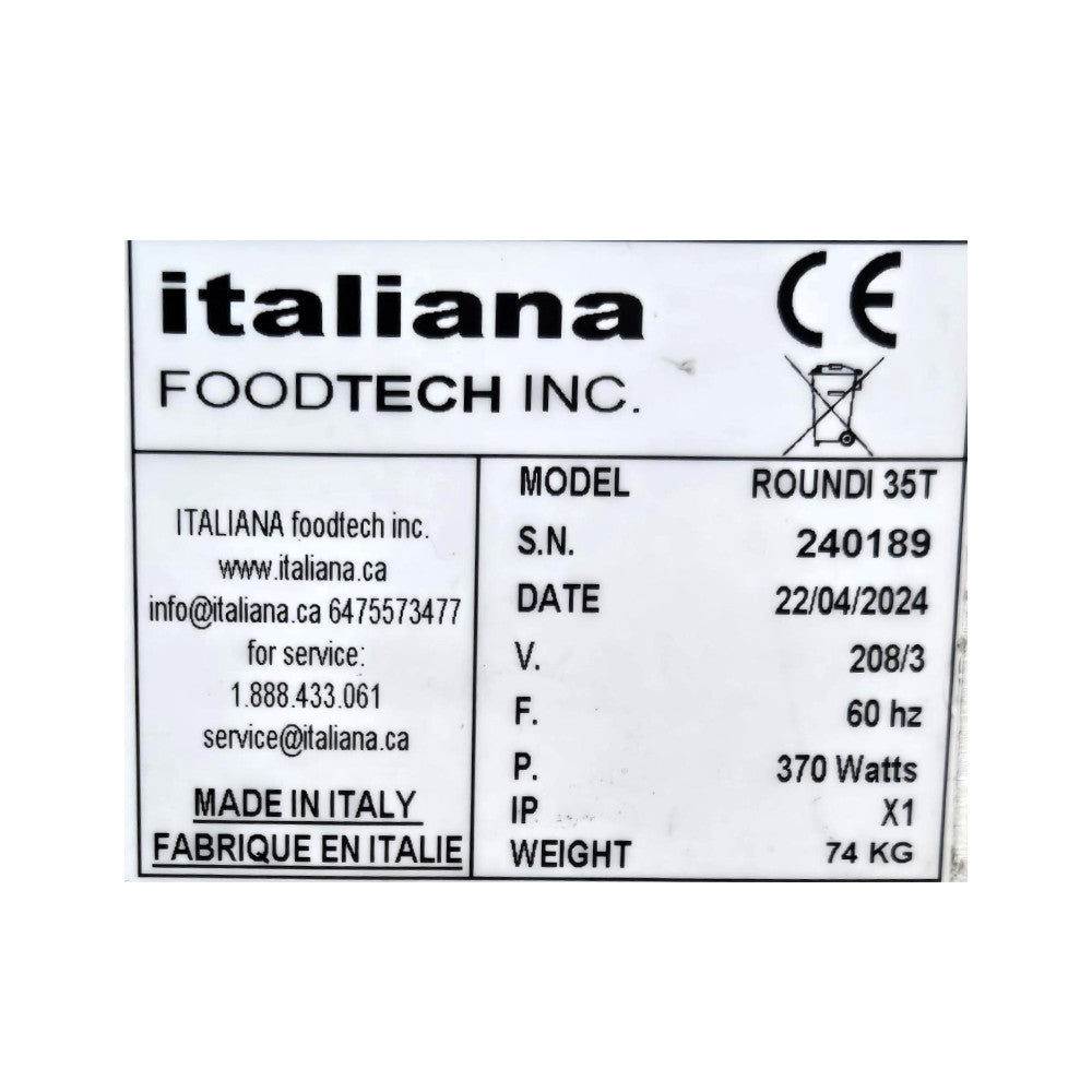 Italiana FoodTech ROUNDI 35T Dough Rounder