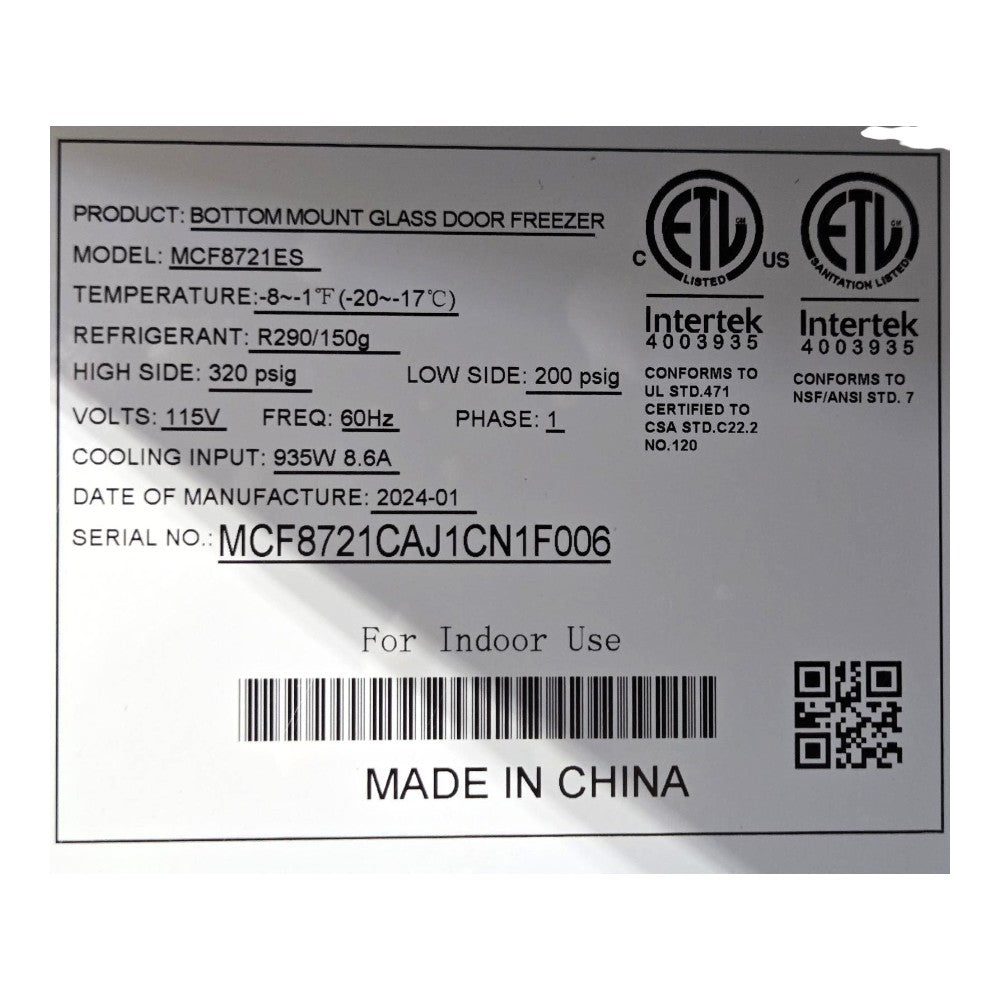 Atosa MCF8721ES Upright Freezer - 2 Glass Door