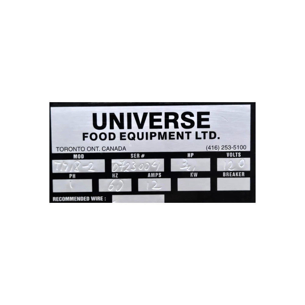 Universe TM18-2 Dough Sheeter