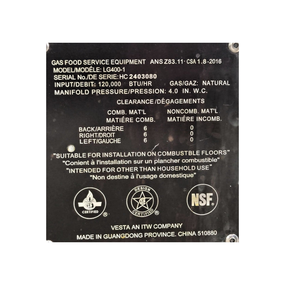 Vulcan LG400-1 Fryer - Nat Gas