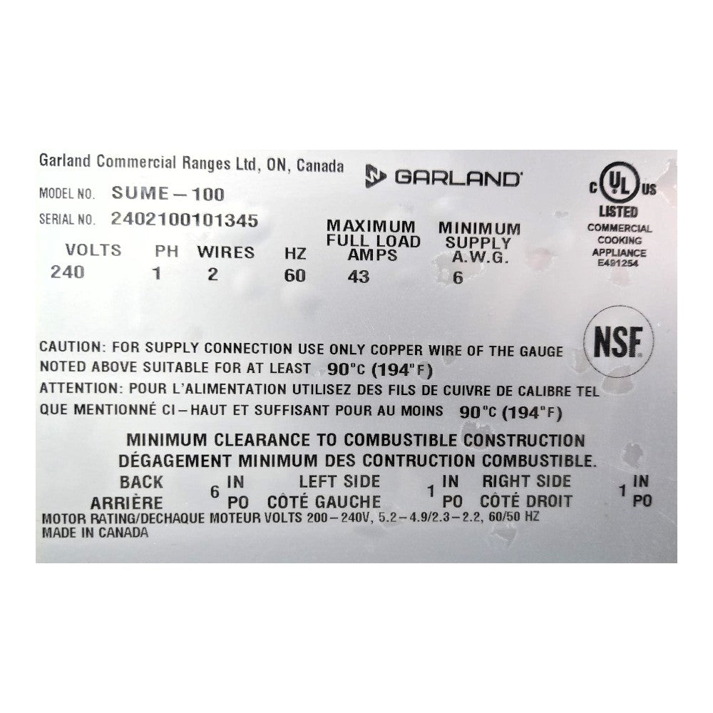 Garland SUME-200 Double Stacked Electric Convection Oven