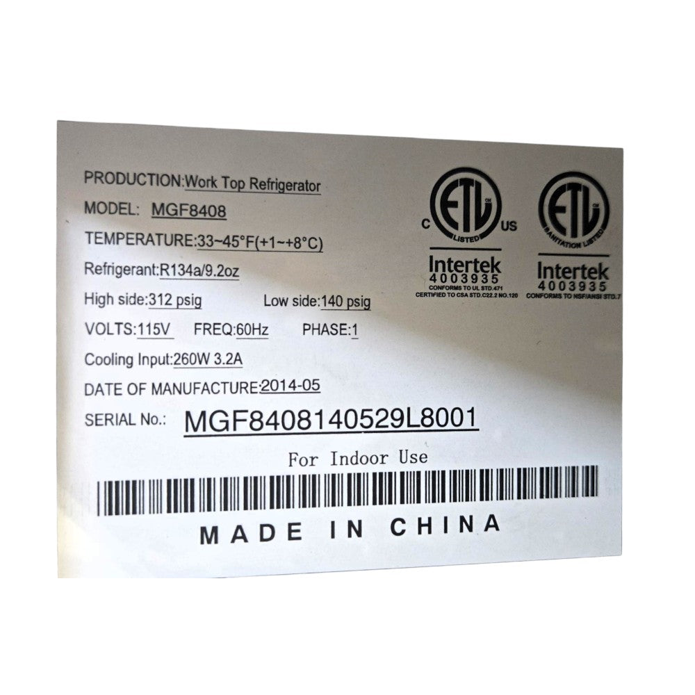 Atosa MGF8408 Worktop Refrigerator