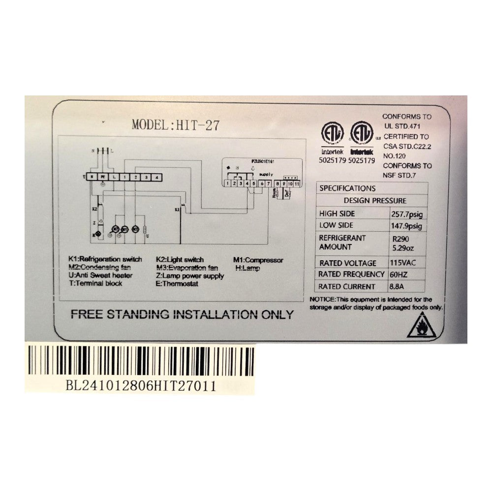 Alaska-Line HIT-27 Refrigerated Deli Display