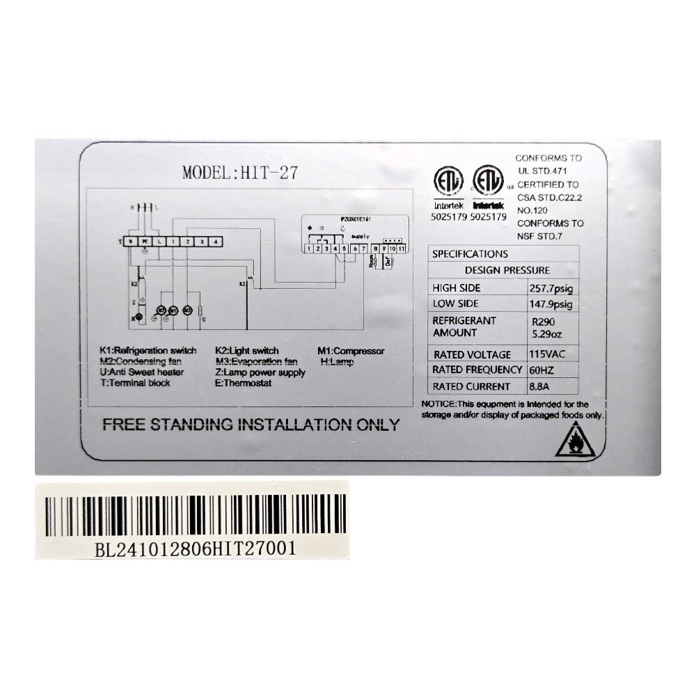 Alaska-Line HIT-27 Refrigerated Deli Display
