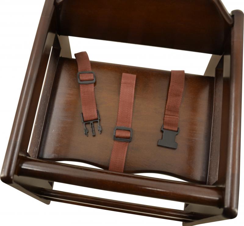 Omcan Commercial Walnut Wooden High Chair