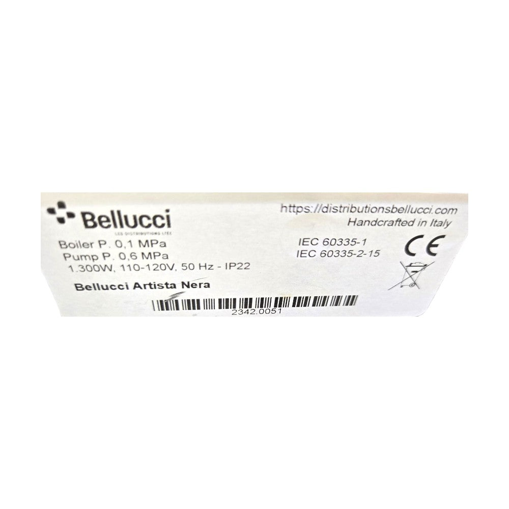 Bellucci Artista Nero Semi Automatic Espresso Machine