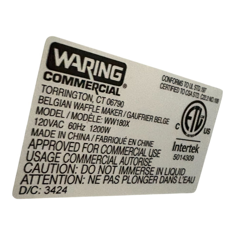 Waring WW180X Belgian Waffle Maker