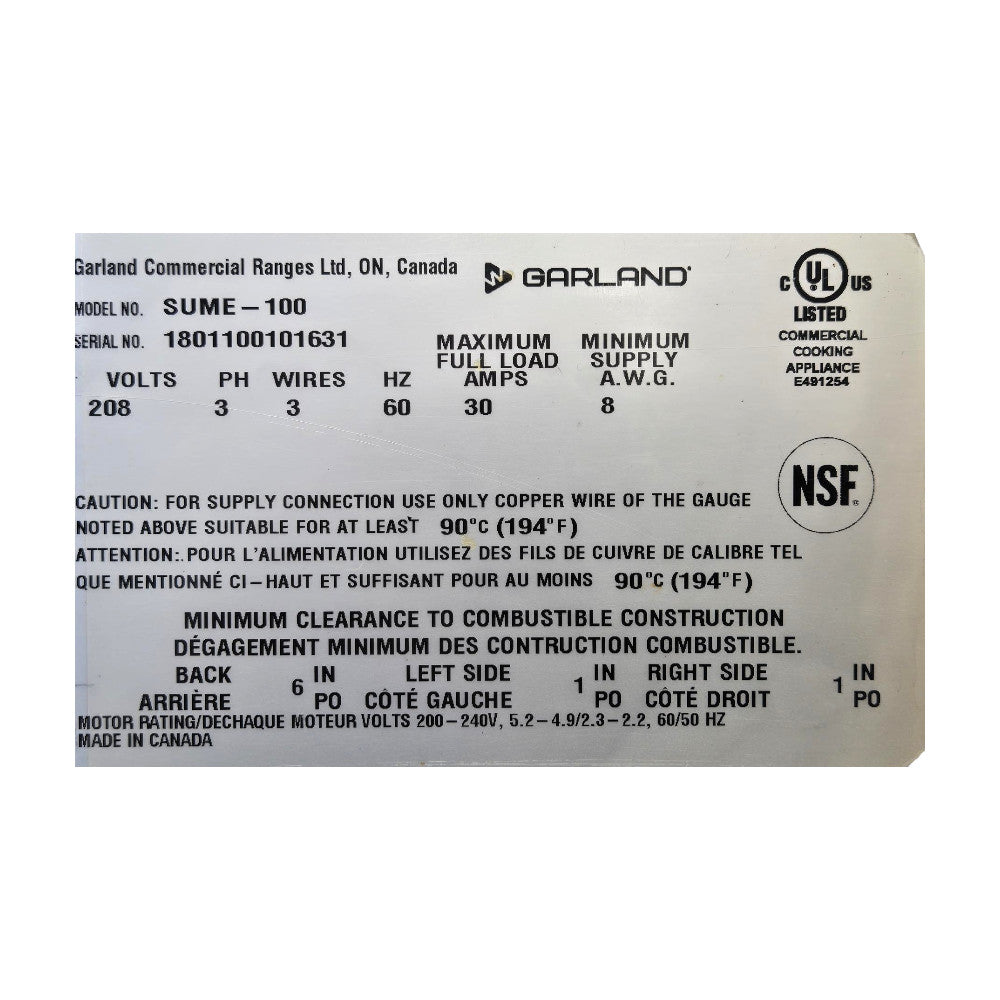 Garland SUME-100 Double Stacked Convection Oven