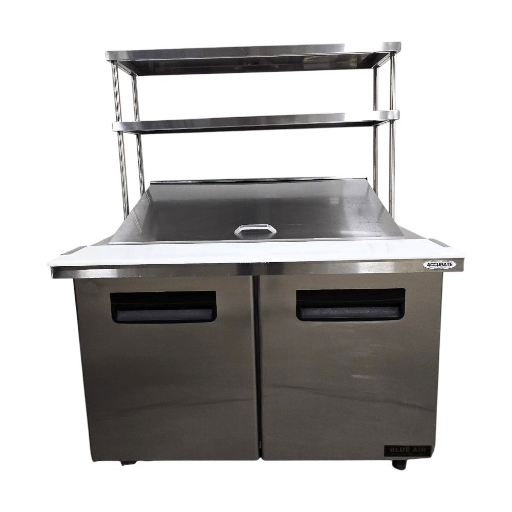 Blue Air BAMT48 Mega Top Prep Table - 2 Door with Overshelf