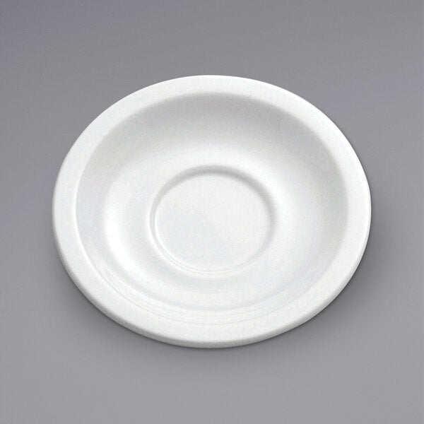 Oneida Buffalo Bright White Ware 5" Porcelain Saucer Pack of 12 - F8010000500