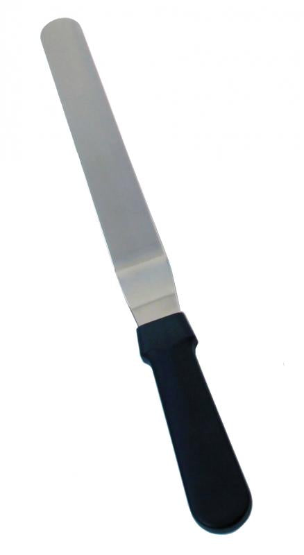 Omcan Stainless Steel Offset Spatula with 6 1/2″ x 1 5/16″ blade and Black Plastic Handle