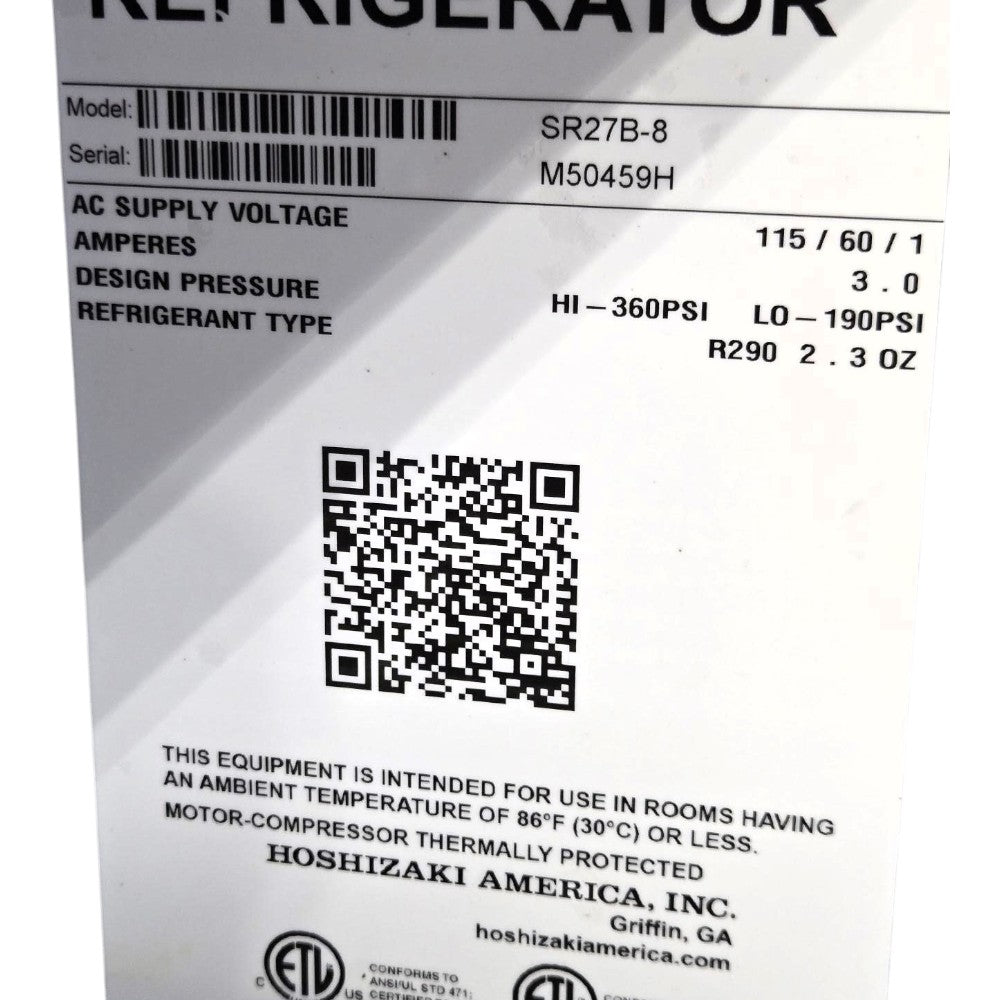 Hoshizaki SR27B-8 Refrigerated Prep Table