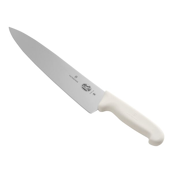 Victorinox Chef's Knife With 10" Blade, White Fibrox Pro Handle