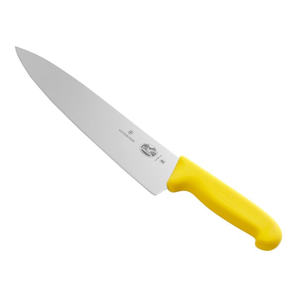 Victorinox Chef's Knife With 10" Blade, Yellow Fibrox Pro Handle