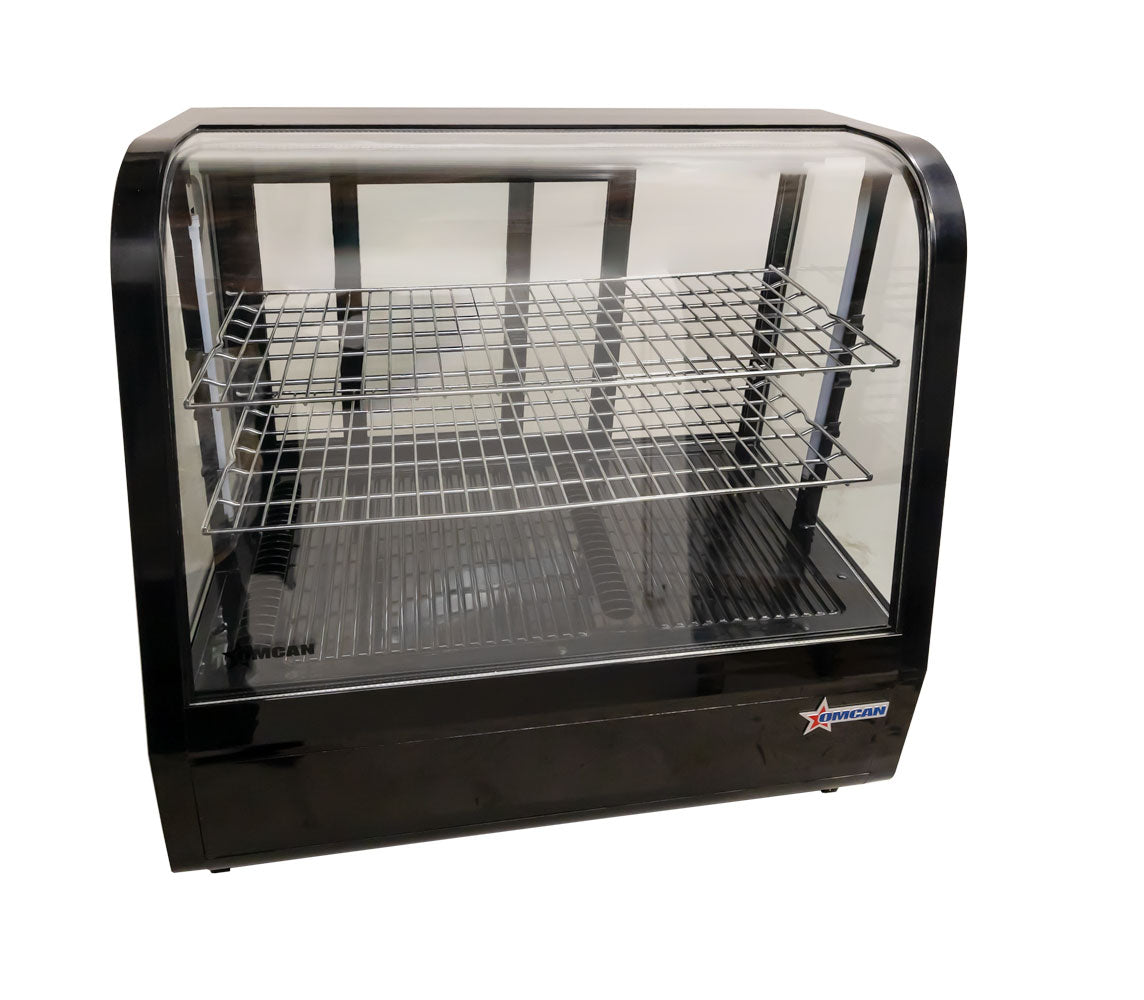 Omcan 27” Black Countertop Refrigerated Display with 3.5cu.ft. / 100L Capacity – 110V, 170W