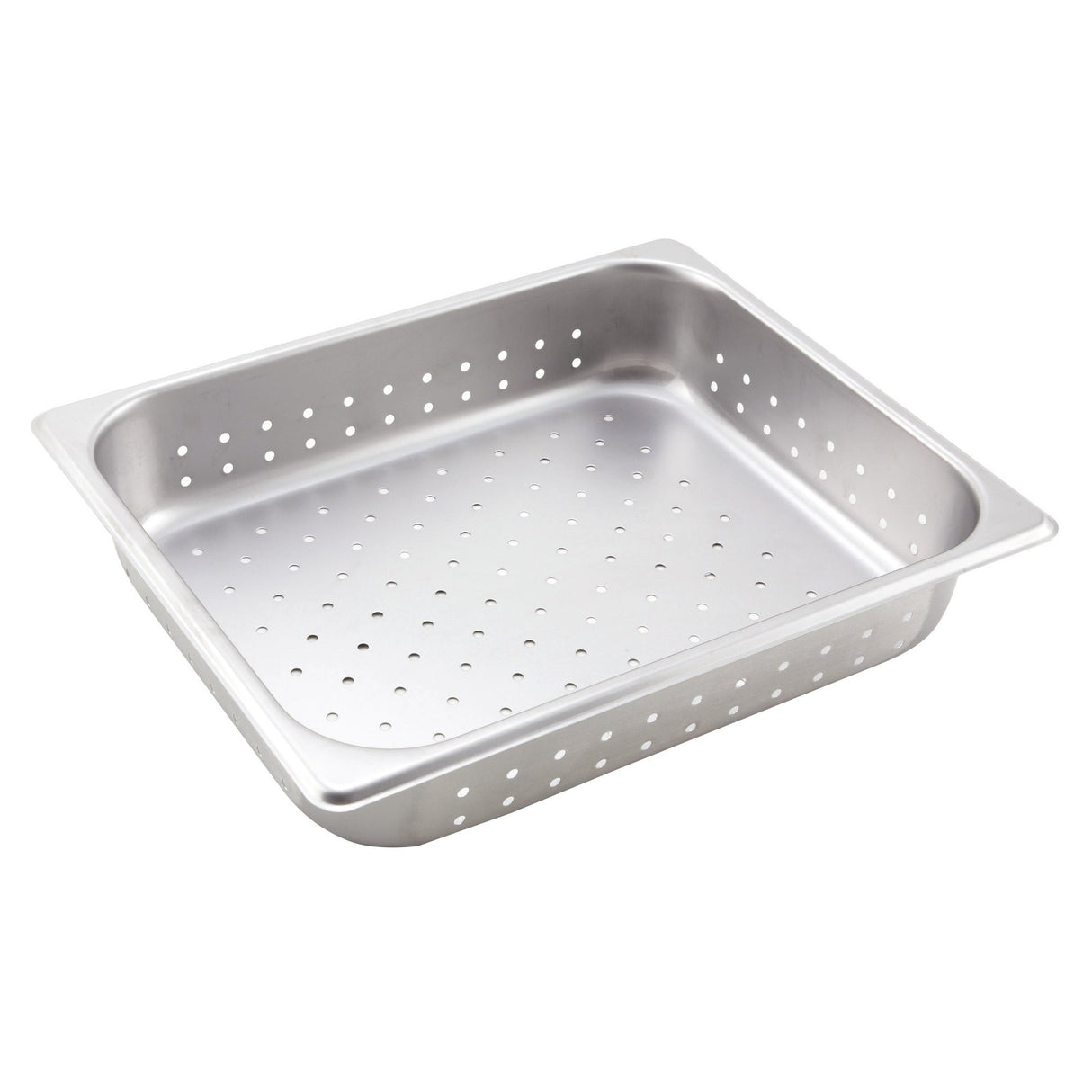 Winco SPHP2 - Perforated Steam Pan, 25 Gauge Stainless Steel - Half, 2-1/2"