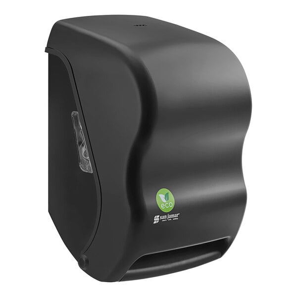 San Jamar T1300REBK Classic ecoLogic Tear-N-Dry Black Roll Towel Dispenser