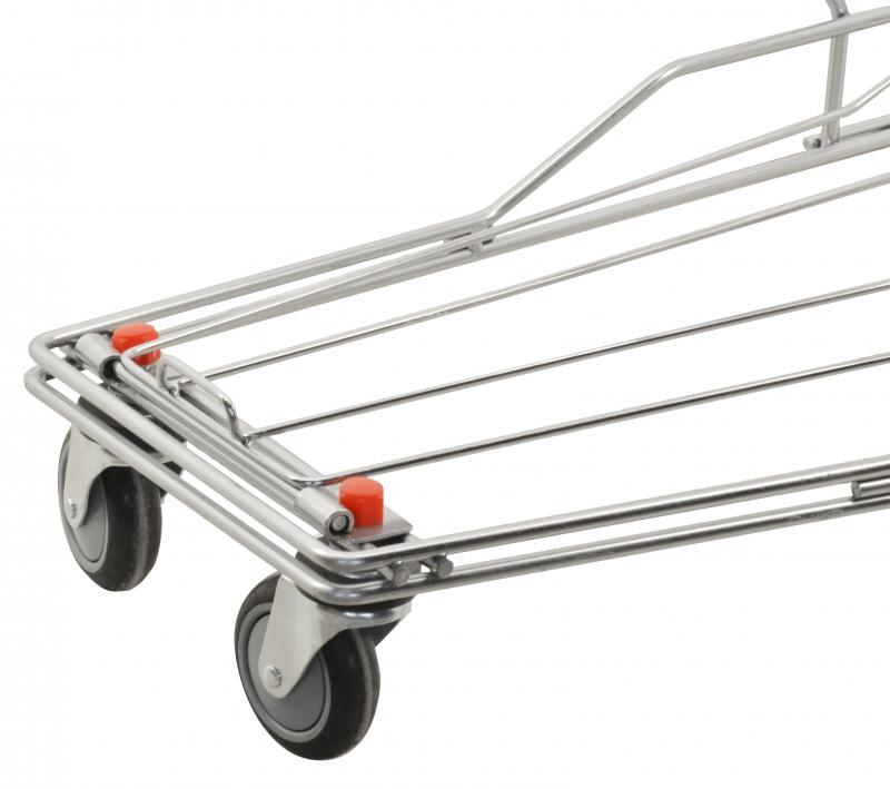 Omcan 18308 - Shopping Cart with Zinc/Chrome Finish and Red Plastic Handles