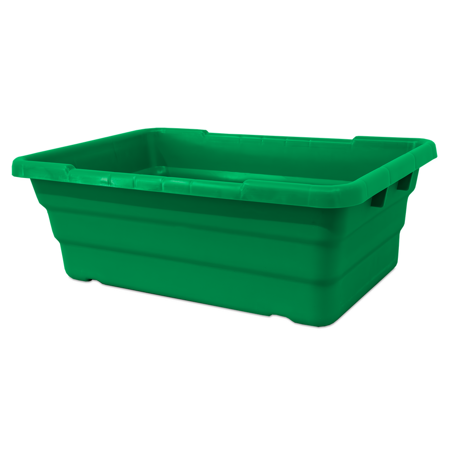 Omcan Green Stackable Meat Lug / Tote Box 25″ x 16″ x 8-1/2″ NSF