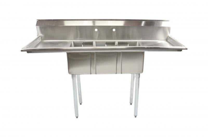 Omcan Canada Three Compartment Space Saver Sink - VRS Restaurant Equipment & Supply Store