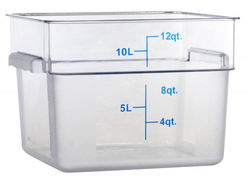 Omcan 12 QT Polycarbonate Clear Square Food Storage Container