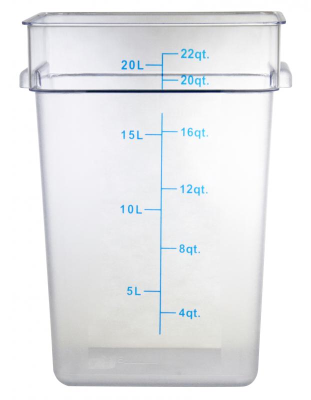 Omcan 22 QT Polycarbonate Clear Square Food Storage Container