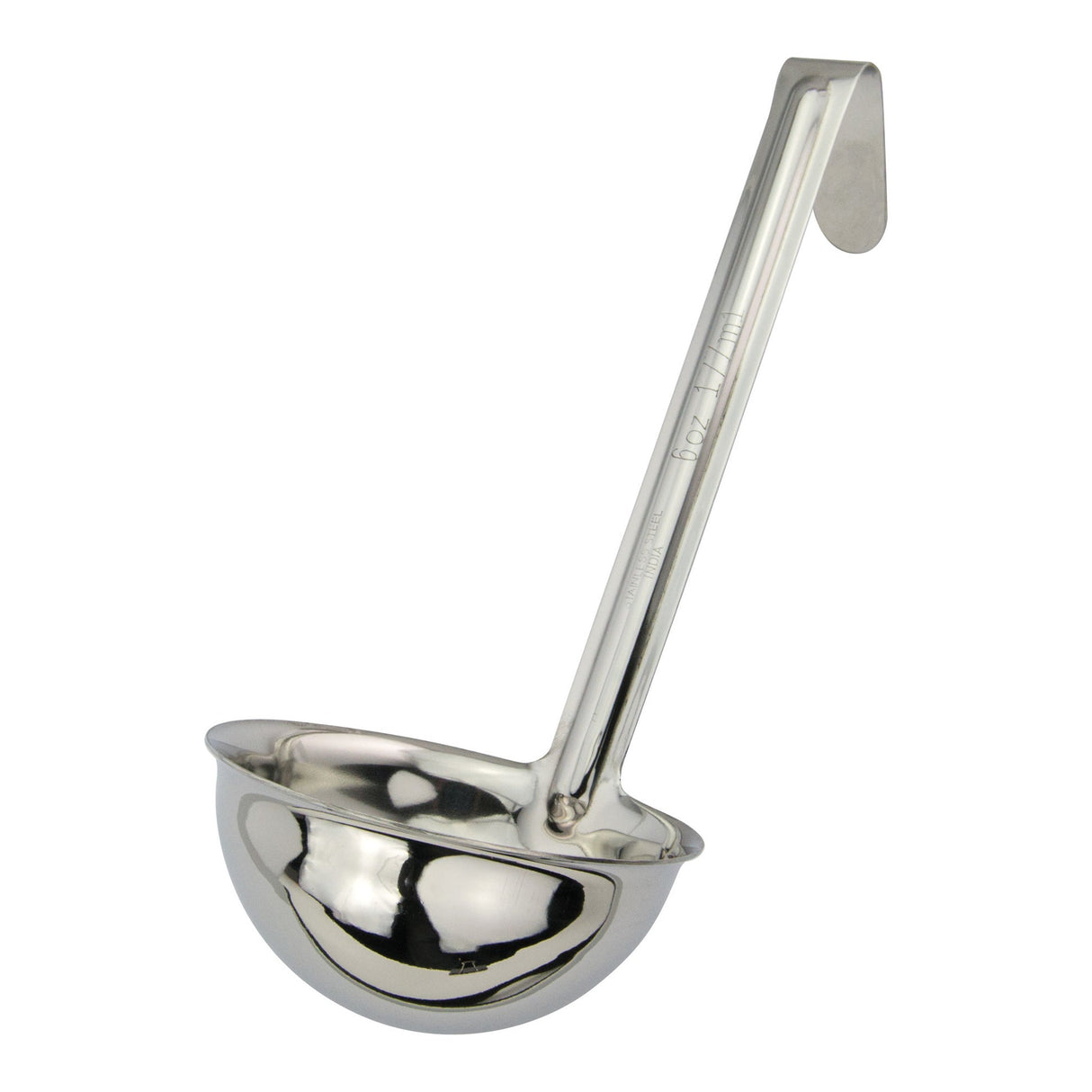 Winco LDI-60SH - One-Piece Stainless Steel Ladle with 6" Handle - 6 oz