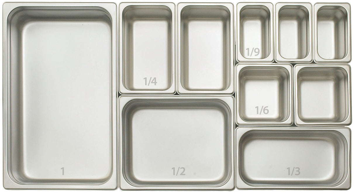 Winco SPJM-602 - Anti-Jam Steam Pan, 24 Gauge Stainless Steel - 1/6, 2-1/2"