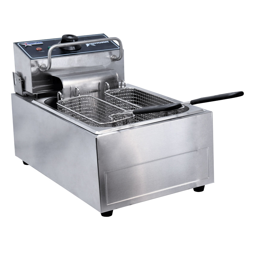 Omcan 6 Qt (7 Liters) Single Countertop Electric Fryer – 110V, 1Ph, 1350W