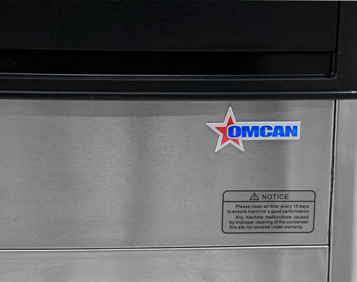 Omcan 20″ Ice Maker Machine with 33 lb. Ice Bin – Ice Yield 80 lb. per Day, Energy Star