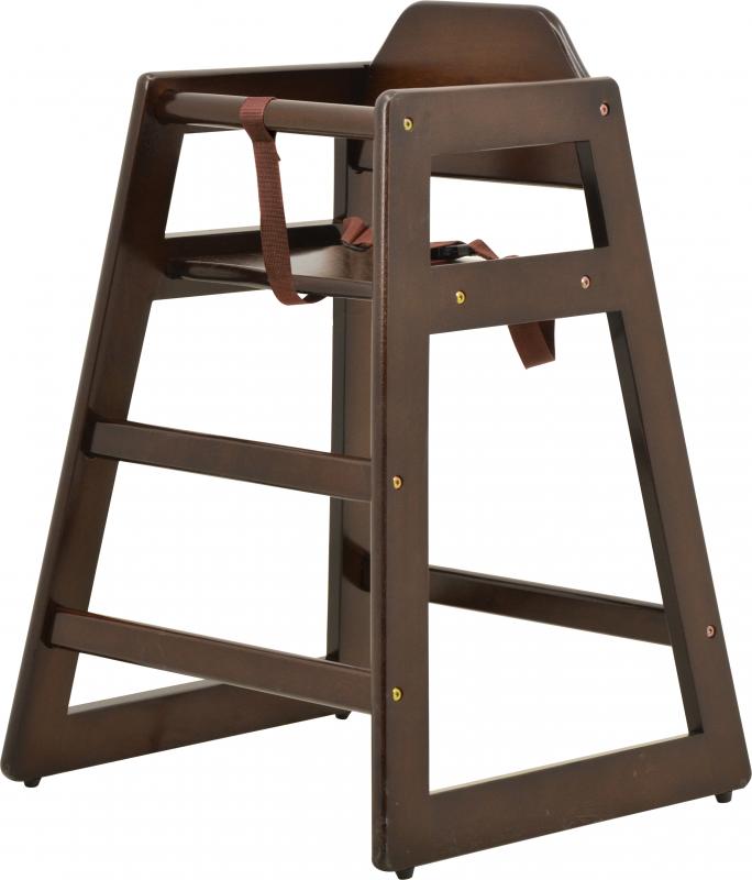 Omcan Commercial Walnut Wooden High Chair