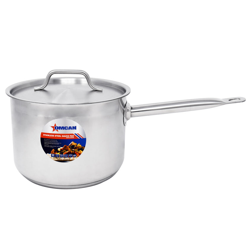 Omcan 4.5 Qt Stainless Steel Sauce Pan with Lid and Handle 80433