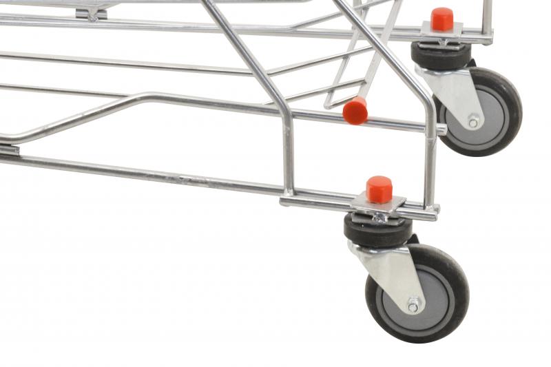 Omcan 18308 - Shopping Cart with Zinc/Chrome Finish and Red Plastic Handles